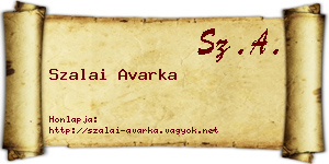Szalai Avarka névjegykártya